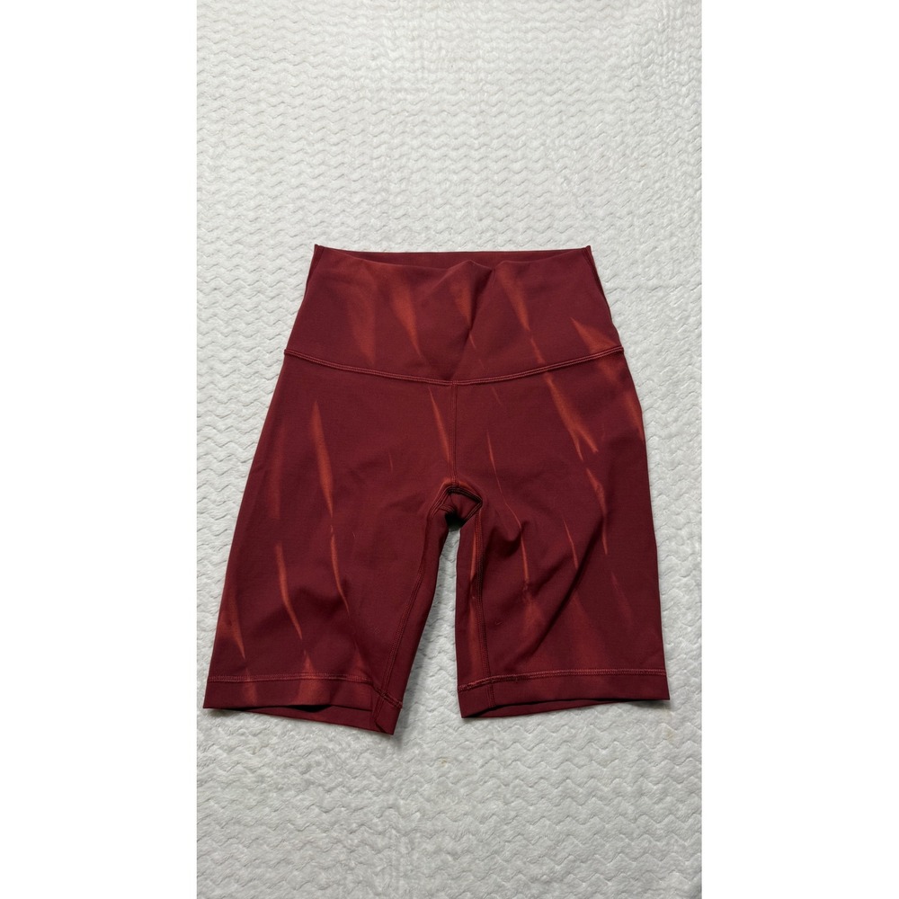 Lululemon wunder High-Rise Biker Short 8 Red Merlot Diamond Dye Nulu Size 4